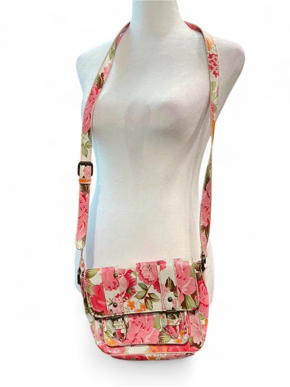 Floral Vintage Y2K Crossbody Shoulder Arizona Bag - Pink Floral Pattern